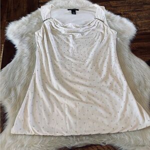 White House Black Market Ivory Sleeveless Blouse